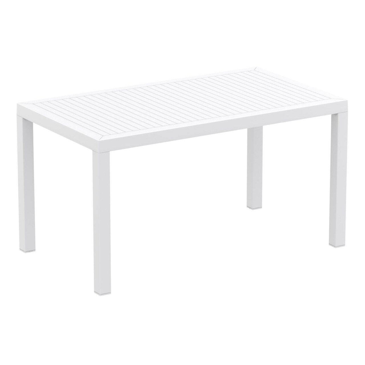 Luxury Commercial Living 55" White Patio Rectangular Dining Table